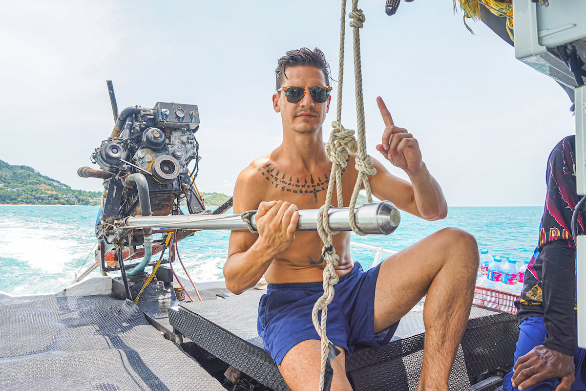 Driving your own boat on our private fishing charter