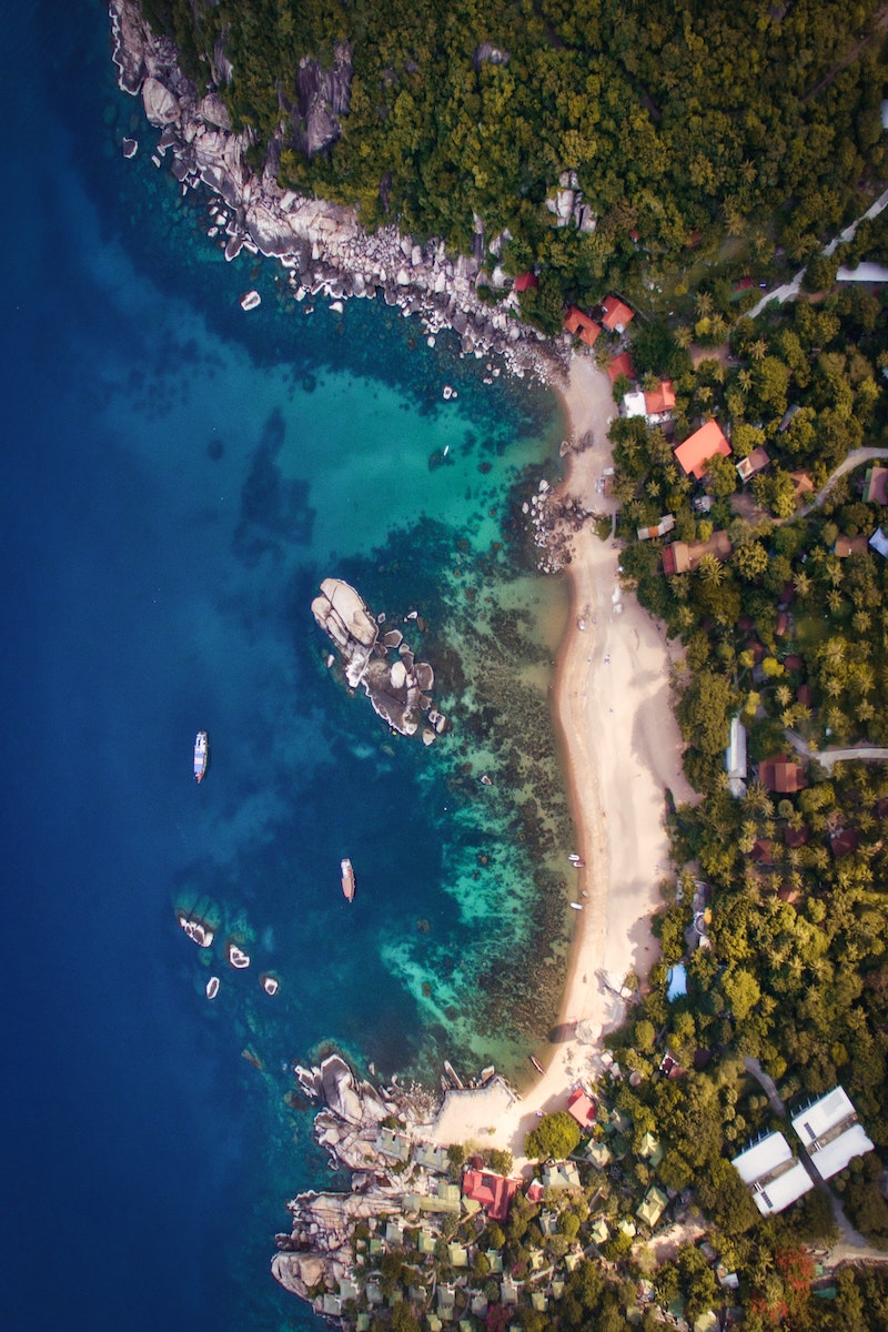 Aerial shot of Koh Tao, Thailand.