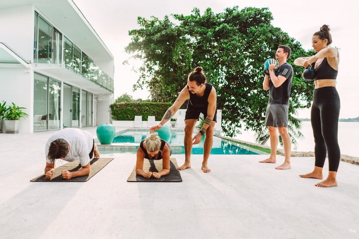 Private fitness classes in villa