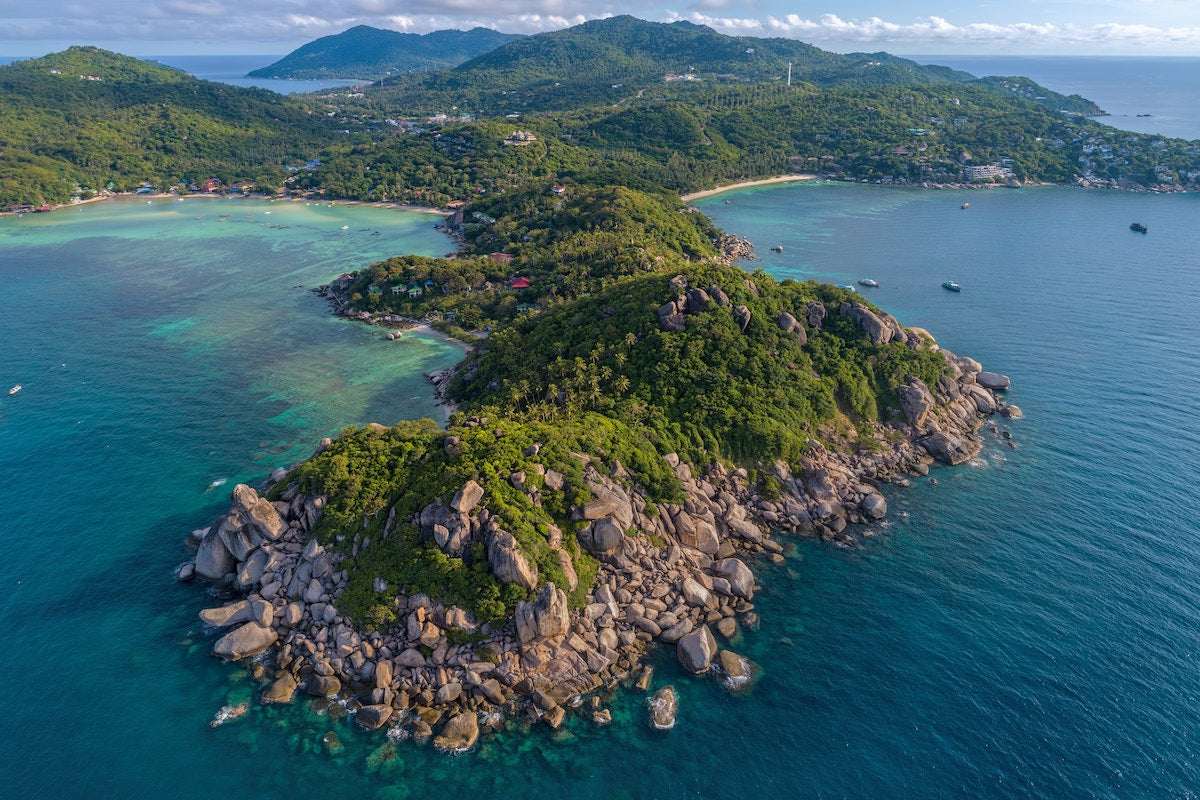 Drone shot of Koh Phangnan, Thailand 
