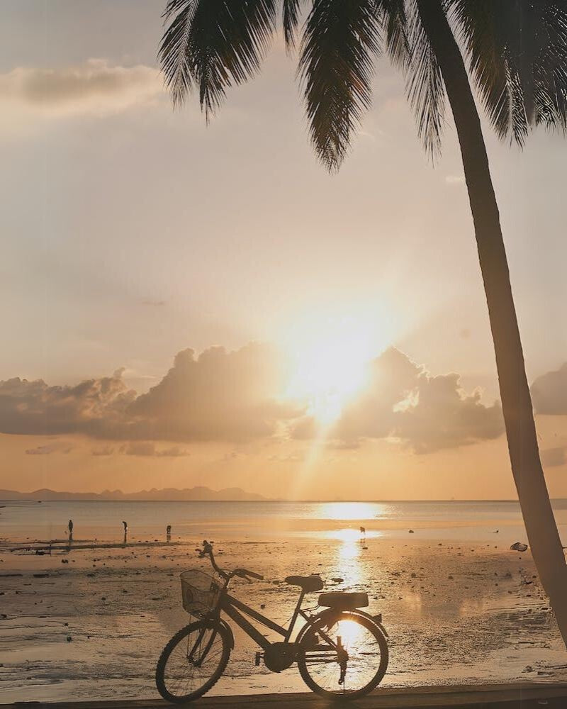 A bike overlooking the sunset in Koh Samui, Thailand