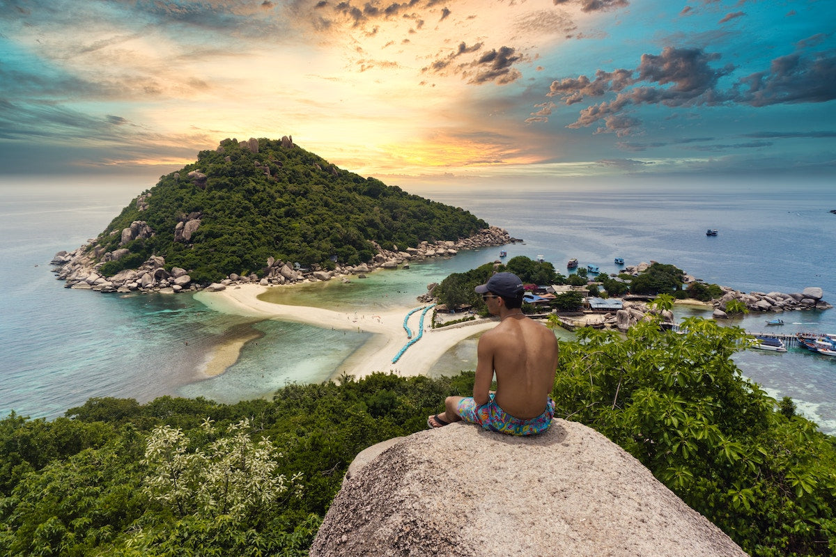 Viewpoint shot of Koh Tao, an island well known for diving and snorkelling in Thailand