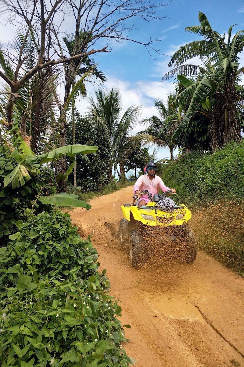 Couple on ATV tour in the jungle of Koh Samui