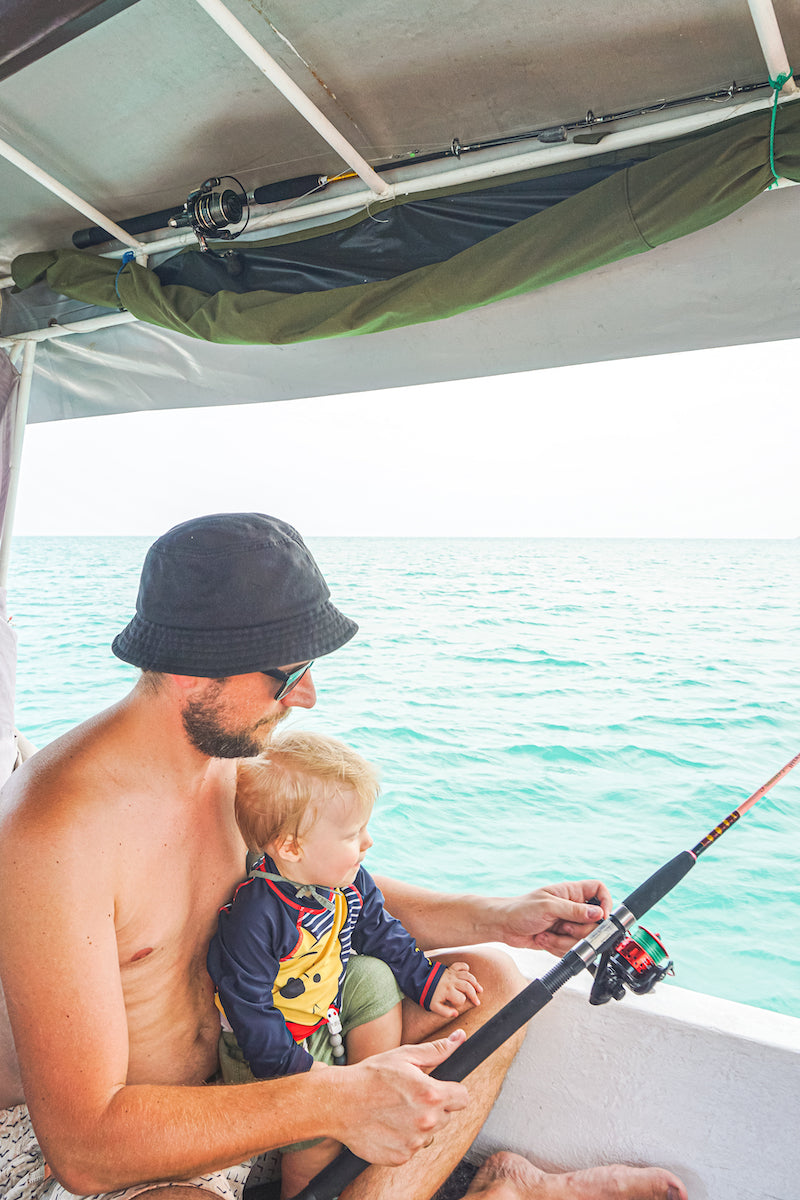 Family time fishing in Koh Samui