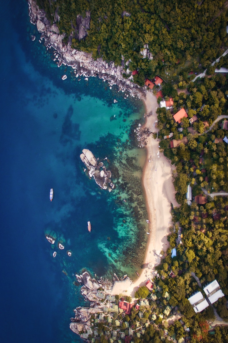 Aerial shot of Koh Tao, Thailand