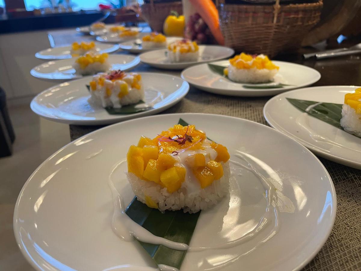 Mango sticky rice with private chef