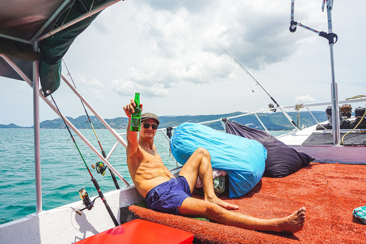 Relaxing with a beer on private fishing charter